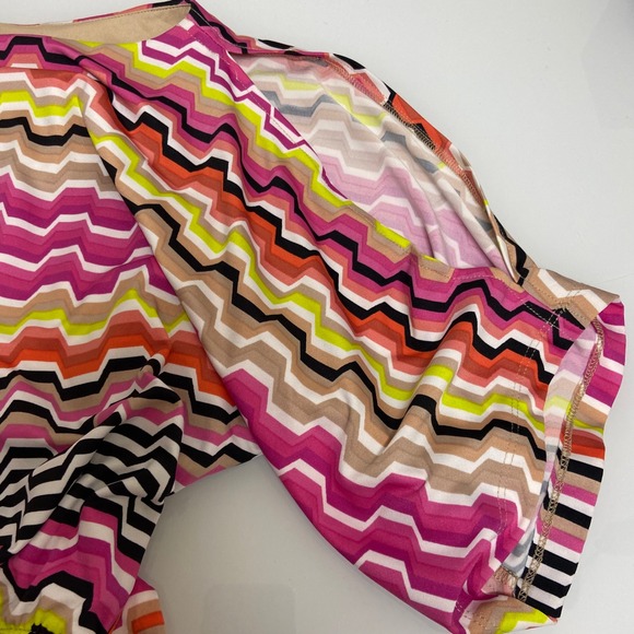 Trina Turk Women's XS Mini Belted Dress Geometric Print Pink Orange Shift Casual - Picture 5 of 11